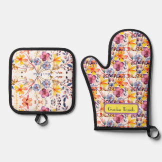 Wildflower Garden Travels Oven Mitt & Pot Holder Set