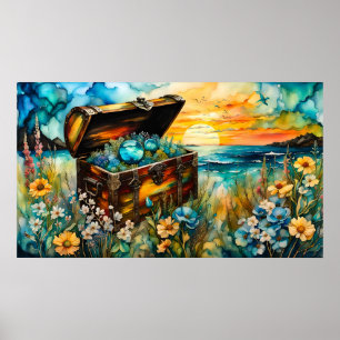 Wildflower Garden Treasure Chest Poster
