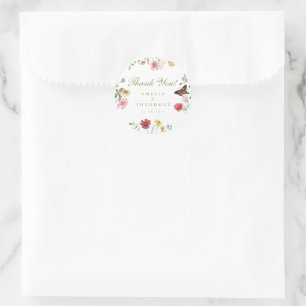 Wildflower Garden Wedding Classic Round Sticker