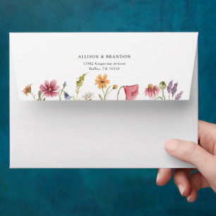 Wildflower Garden Wedding Floral Address Envelope