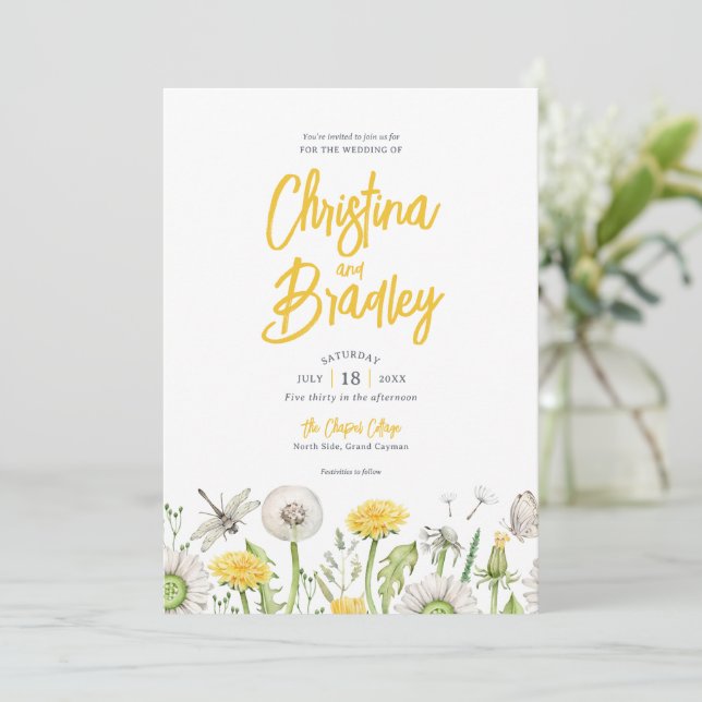 Wildflower Garden Wedding Invitation (Standing Front)