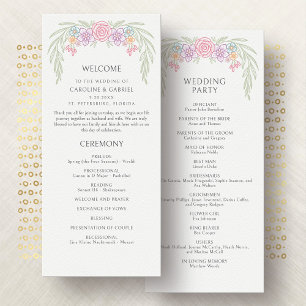 Wildflower Garden Wedding Program