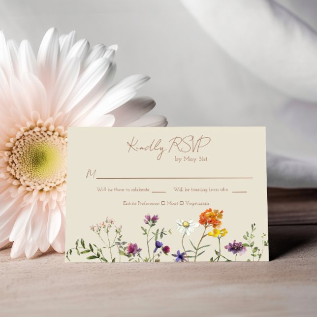 Wildflower Garden Wedding RSVP Card (Creator Uploaded)