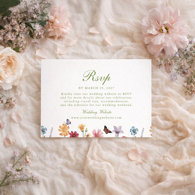 Wildflower Garden Wedding RSVP Card (Creator Uploaded)