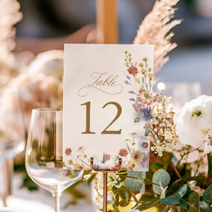 Wildflower Garden Wedding Table Number