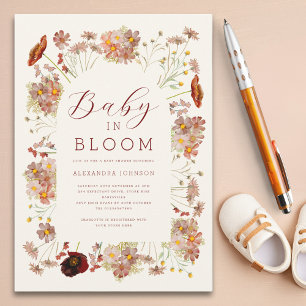 Wildflower Gender Neutral Fall Baby Shower Invitation