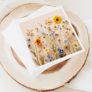 Wildflower Girl 1st Birthday Napkin