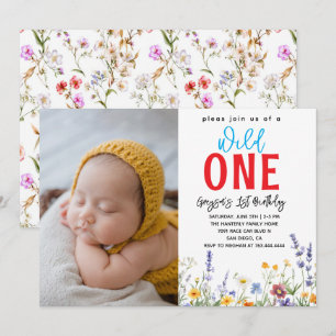 Wildflower Girl 1st Birthday Party Invitation