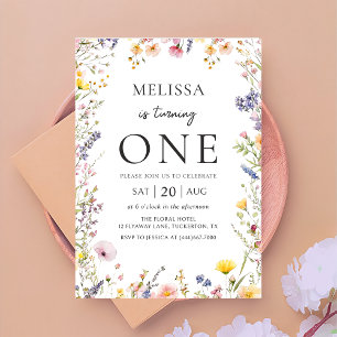 Wildflower Girl Birthday Invitation
