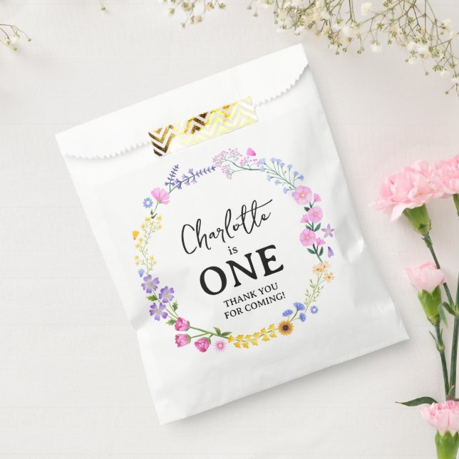 Wildflower Girl First Birthday Thank You Favour Bag (Sealed)