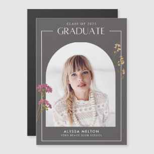 Wildflower Girl High School Graduation Magnetic Invitation