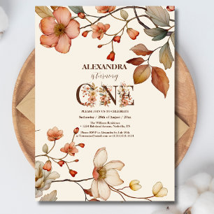 Wildflower Girls 1st Birthday Party Pretty Floral Invitation