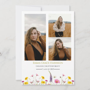 Wildflower Graduation Announcement with Photos