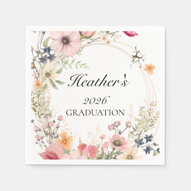 Wildflower Graduation  Napkin (Front)