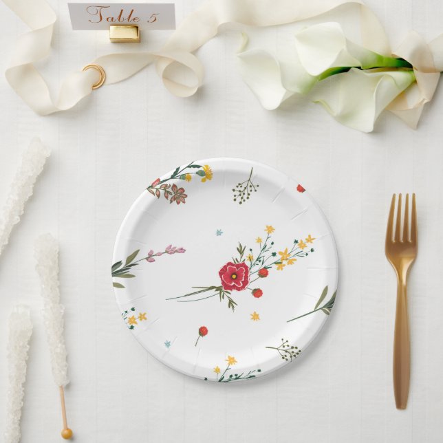 Wildflower Graduation Paper Plate (Wedding)