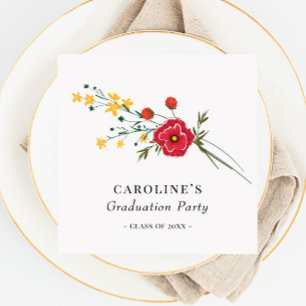 Wildflower Graduation Party "Class of 2023" Napkin
