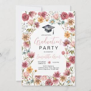 Wildflower Graduation Party Invitation