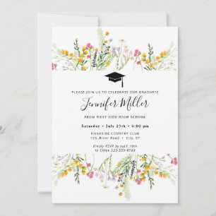 Wildflower Graduation Party Photo Holiday Card