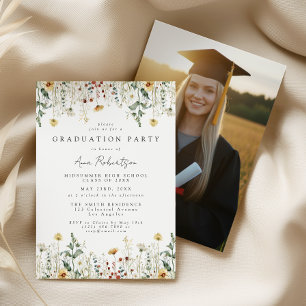 Wildflower Graduation Party Photo Invitation