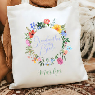 Wildflower Grandmother of the Bride Wedding Tote Bag