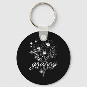 Wildflower Granny Est 2026 Grandma Pregnancy Key Ring