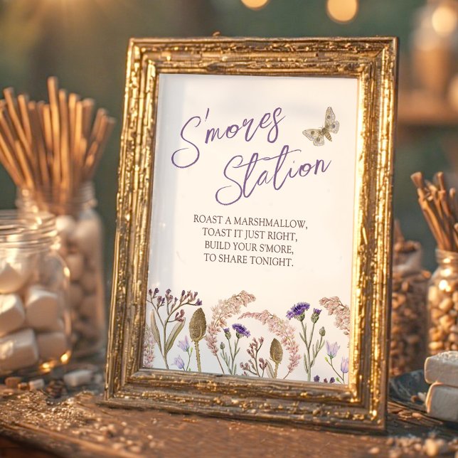 Wildflower grass watercolor fall wedding s'mores  poster (Creator Uploaded)