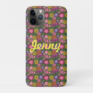 Wildflower Green Floral Personalised iPhone 11 Pro Case