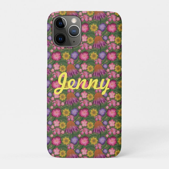 Wildflower Green Floral Personalised Case-Mate iPhone Case (Back)