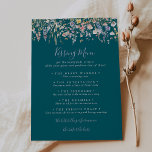Wildflower Green Wedding Kissing Menu Game Card<br><div class="desc">This wildflower green wedding kissing menu game card is perfect for a modern wedding reception. The design features watercolor pink,  blush,  purple,  red,  burgundy,  yellow,  white flowers and butterflies with greenery neatly bunched in elegant floral bouquets.</div>