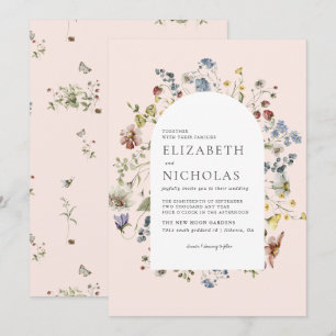 Wildflower Greenery Botanical Wedding Invitation