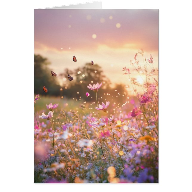Wildflower Greeting Notecard Blank Inside (Front)