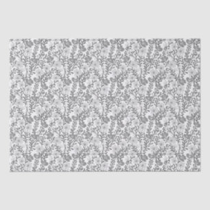 Wildflower Grey Blooms Floral Baby Shower Custom Tissue Paper