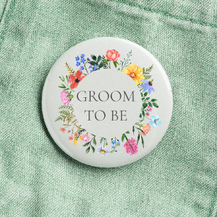 Wildflower Groom Wedding 3 Cm Round Badge