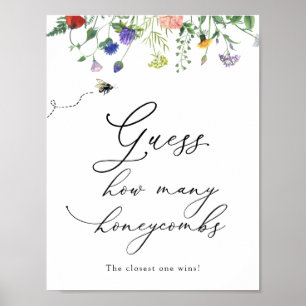 Wildflower Guess How Many Honeycombs Shower Game Poster