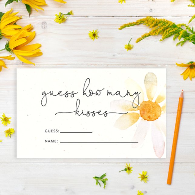 Wildflower guess how many kisses bridal game enclosure card (Creator Uploaded)