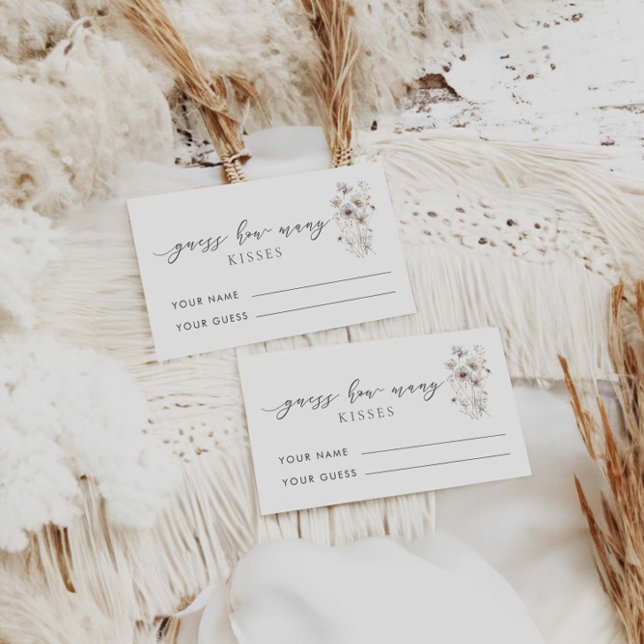 Wildflower Guess How Many Kisses Bridal Game  Enclosure Card (Creator Uploaded)