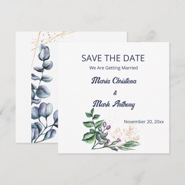 Wildflower Harmony Save The Date Announcement (Front/Back)