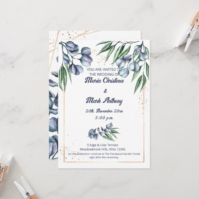 Wildflower Harmony Wedding Invitation  (Front/Back In Situ)
