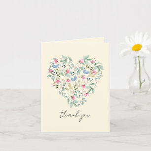 Wildflower Heart Thank you or Any Occasion  Card