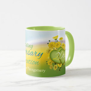 Wildflower Hearts 20th Wedding Anniversary Party Mug