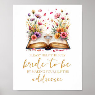 Wildflower Help the Busy Bride Address an Envelop Poster