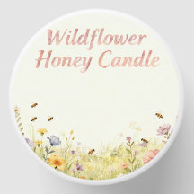 Wildflower Honey Candle Label – Soft Meadow Design