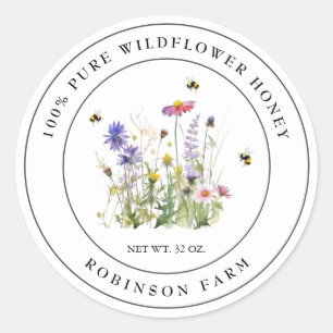 Wildflower Honey Label with bees