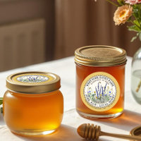 Wildflower Honey Label with Bees Dashed Border