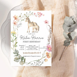 Wildflower Horse Birthday Invitation