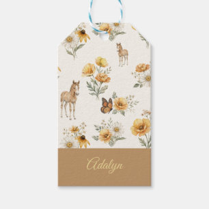 Wildflower Horse Butterfly Pattern Personalised Gift Tags