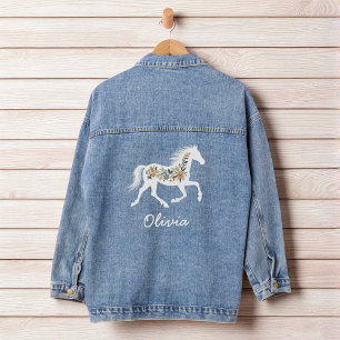 Wildflower Horse with Your Name Country Western Denim Jacket