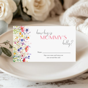 Wildflower How Big Is Mummy's Belly Baby Shower Enclosure Card