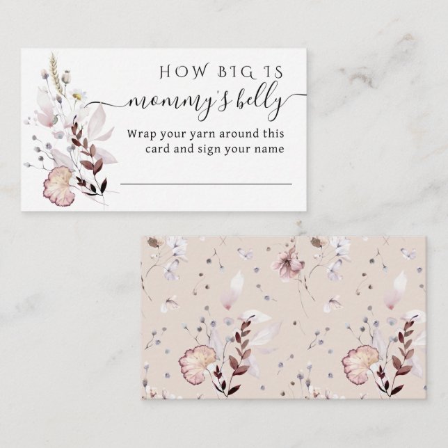 Wildflower How Big Is Mummy's Belly Game Enclosure Card (Front/Back)