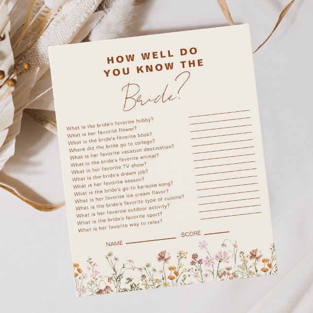 Wildflower How Well Do You know the Bride Flyer (Creator Uploaded)